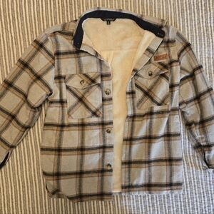 Simply Southern Plaid Sherpa Lined Shacket